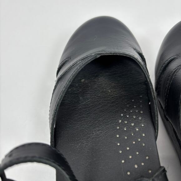 Sanita Margrethe Mary Jane Clogs Shoes Sandals 38 / 6.5 - 7 Leather Buckle Strap - Picture 8 of 12